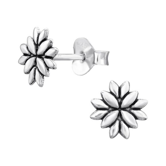 Sterling Silver Flower Ear Stud - Picture 1 of 1